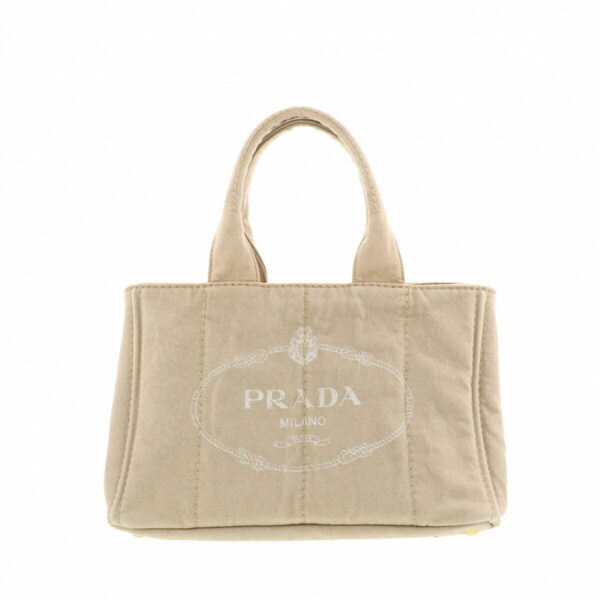 1240003003391 1 Prada Canapa Shopping Tote Bag Beige Denim