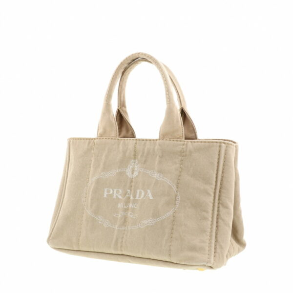 1240003003391 2 Prada Canapa Shopping Tote Bag Beige Denim