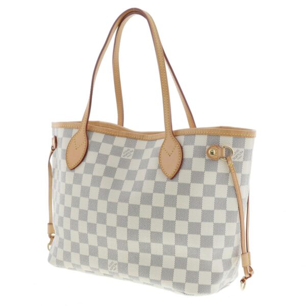 1240003005533 2 Louis Vuitton Neverfull PM Tote Bag Damier Azur White