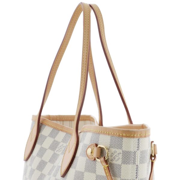 1240003005533 3 Louis Vuitton Neverfull PM Tote Bag Damier Azur White