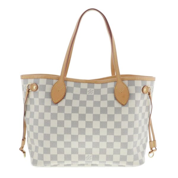 1240003005533 4 Louis Vuitton Neverfull PM Tote Bag Damier Azur White