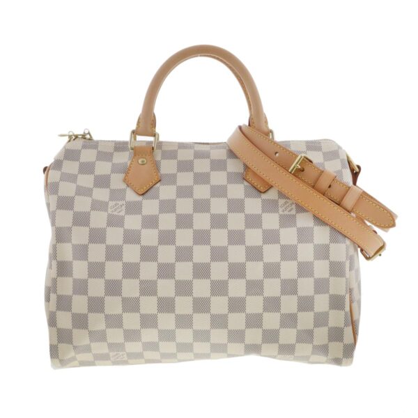 1240003006030 1 Louis Vuitton Speedy Bandouliere 30 Handbag Damier Azur White