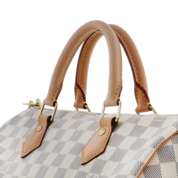 1240003006030 3 Louis Vuitton Speedy Bandouliere 30 Handbag Damier Azur White