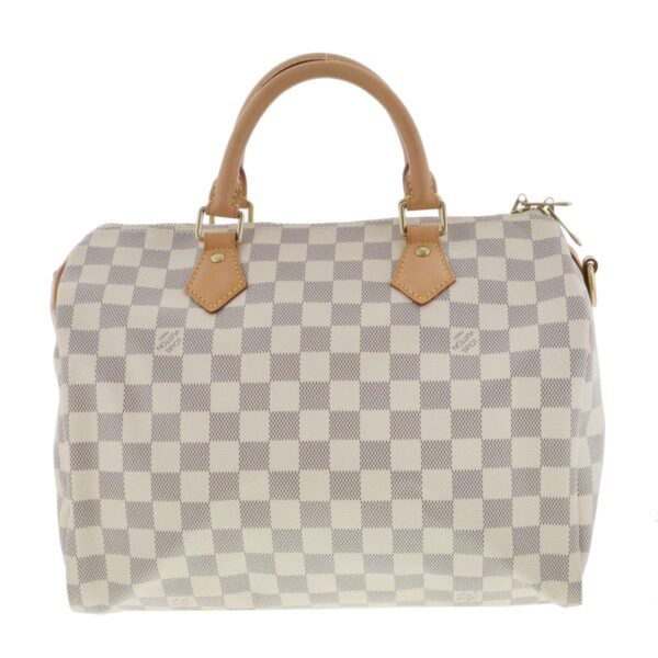 1240003006030 4 Louis Vuitton Speedy Bandouliere 30 Handbag Damier Azur White