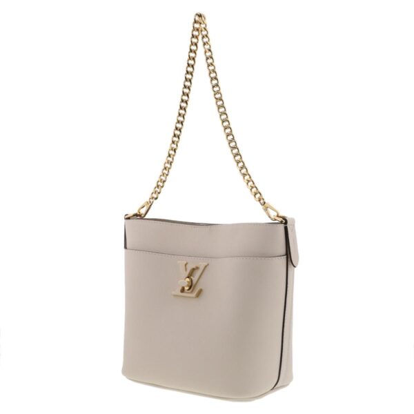 1240003006371 2 Louis Vuitton Lock Walk Bag Grain Calf Quartz Ivory White