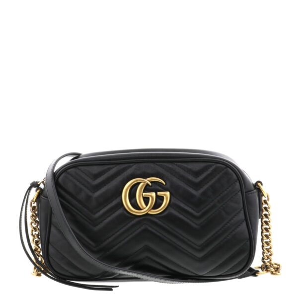 1240004009703 1 Gucci GG Marmont Quilting Shoulder Messenger Bag Black