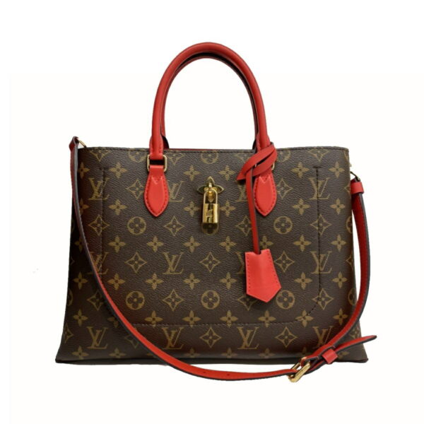 1240004010853 1 Louis Vuitton Flower Monogram Canvas Tote Bag Brown