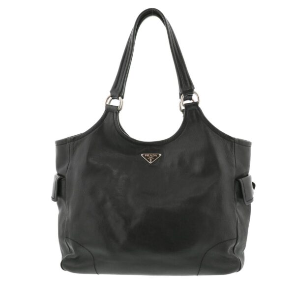 1240004011330 1 Prada Leather Tote Bag Black