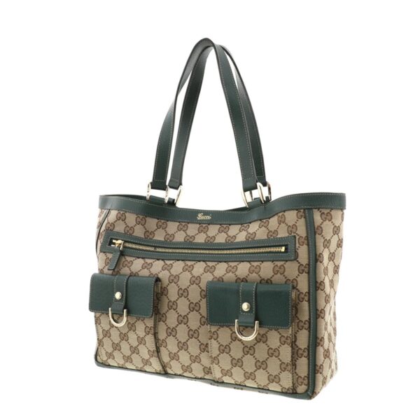 1240004011337 2 Gucci GG Canvas Tote Bag Beige Green