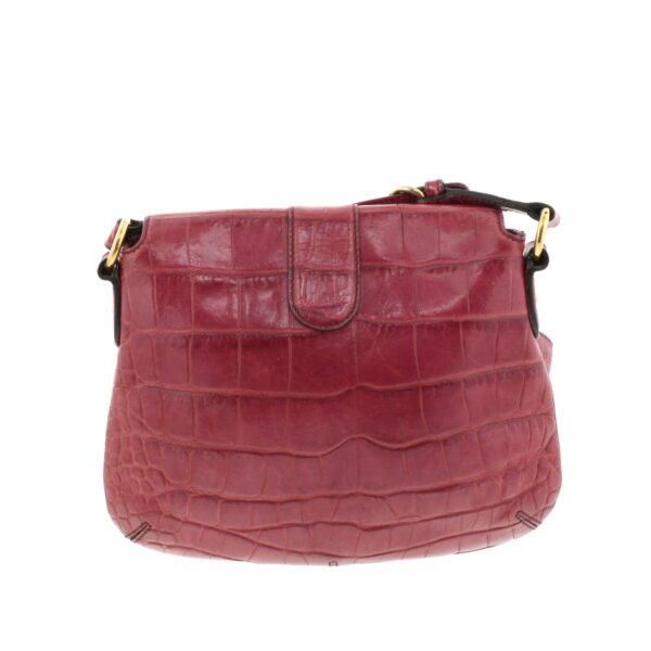 1240004011418 3 Gucci Crocodile Shoulder Bag Pink