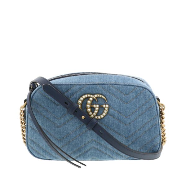 1240004011843 1 Gucci GG Marmont Quilting Shoulder Messenger Bag Indigo