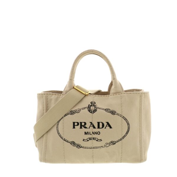 1240004012275 1 Prada Canapa Mini 2way Shopping Bag Beige