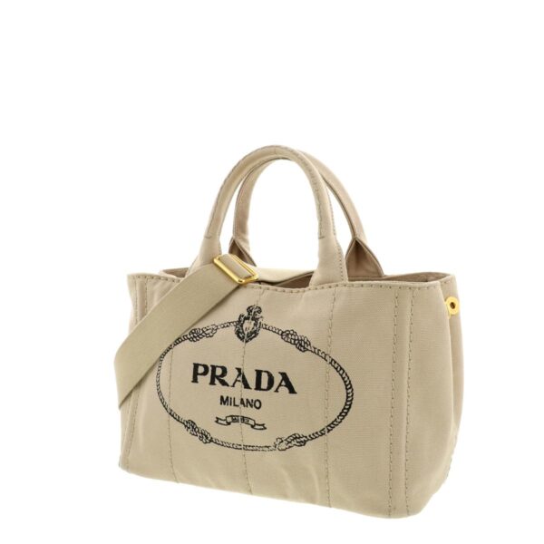 1240004012275 2 Prada Canapa Mini 2way Shopping Bag Beige