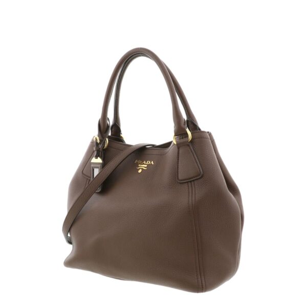 1240004012286 2 Prada 2way Leather Shoulder Bag Brown