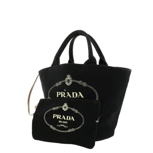 1240004012454 2 Prada Canapa Handbag Black