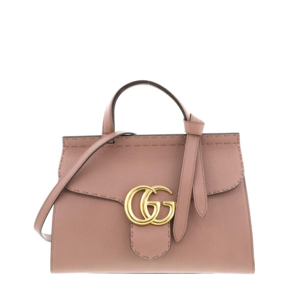 1240004012455 1 Gucci GG Marmont 2way Handbag Pink Beige