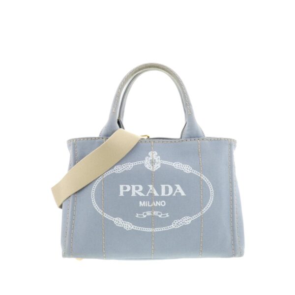 1240004013326 1 Prada Canapa Mini 2way Bag Blue