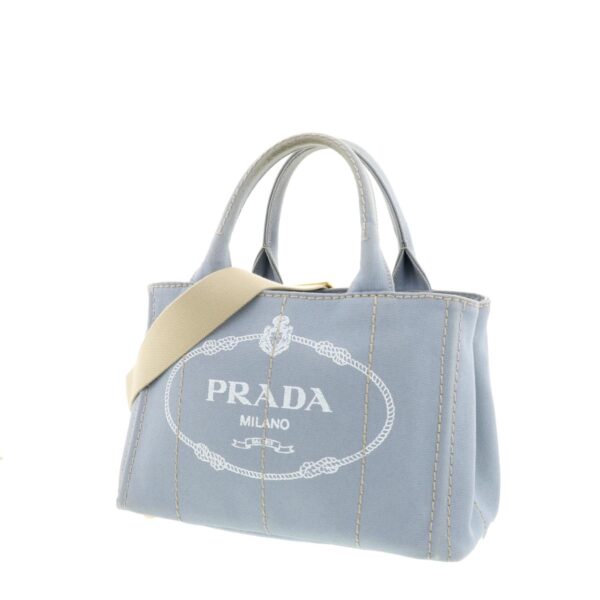 1240004013326 2 Prada Canapa Mini 2way Bag Blue