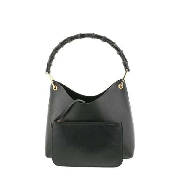 1240004013461 1 Gucci Bamboo Handbag Leather Black