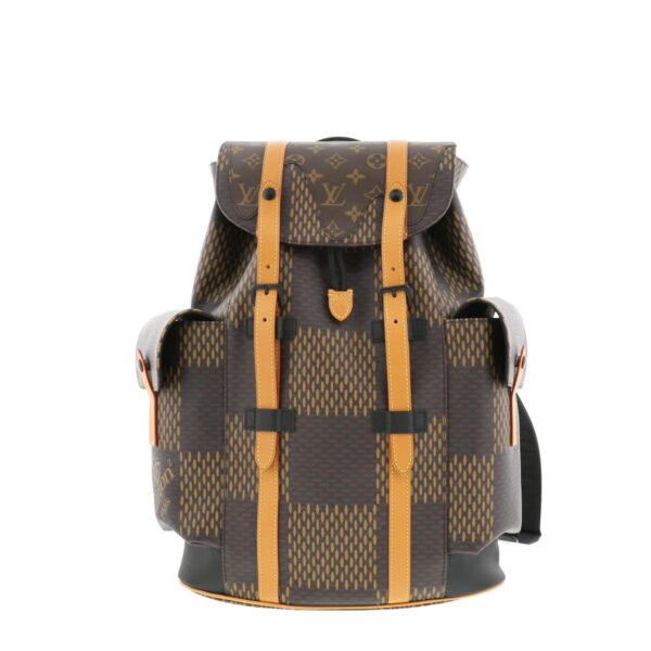 1240004013496 1 Louis Vuitton Christopher PM Rucksack Damier Ebene Giant Brown