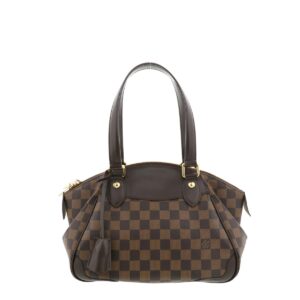 1240004014120 1 Louis Vuitton Shoulder Bag Belem MM Damier Ebene Gold Metal