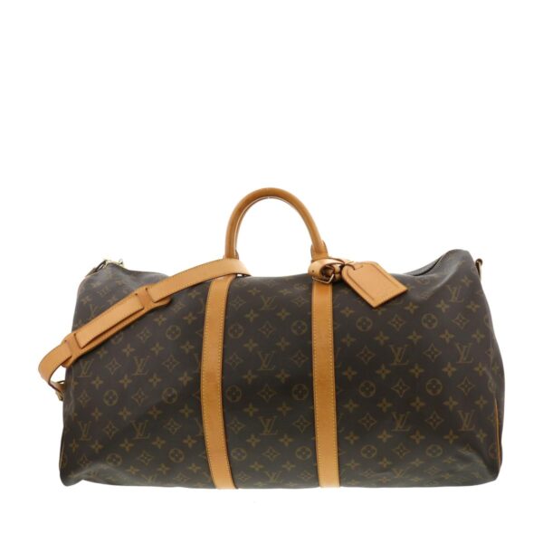 1240004014140 1 Louis Vuitton Keepall Bandolier 55 Bag Monogram