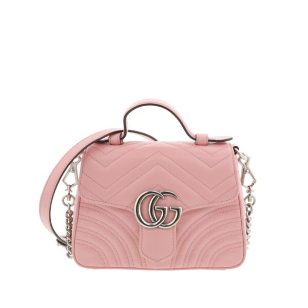 1240004014736 1 1 Gucci GG Marmont Mini Top Handle Bag Pink