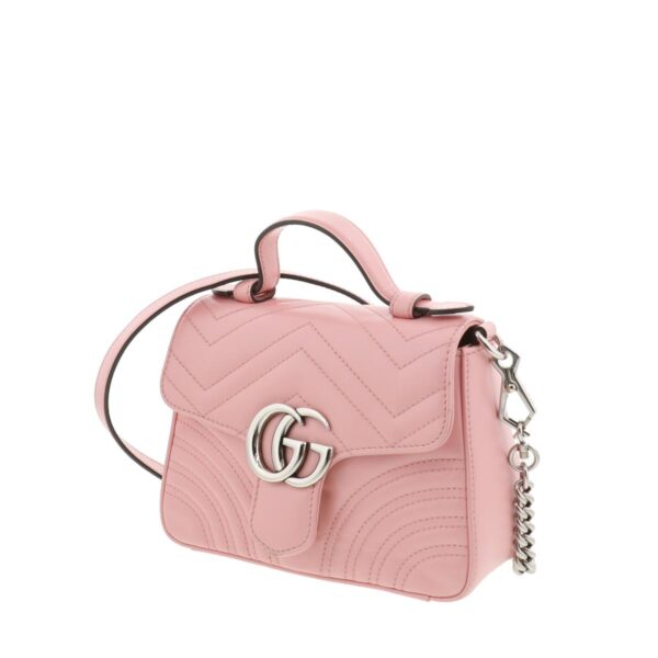 1240004014736 2 1 Gucci GG Marmont Mini Top Handle Bag Pink