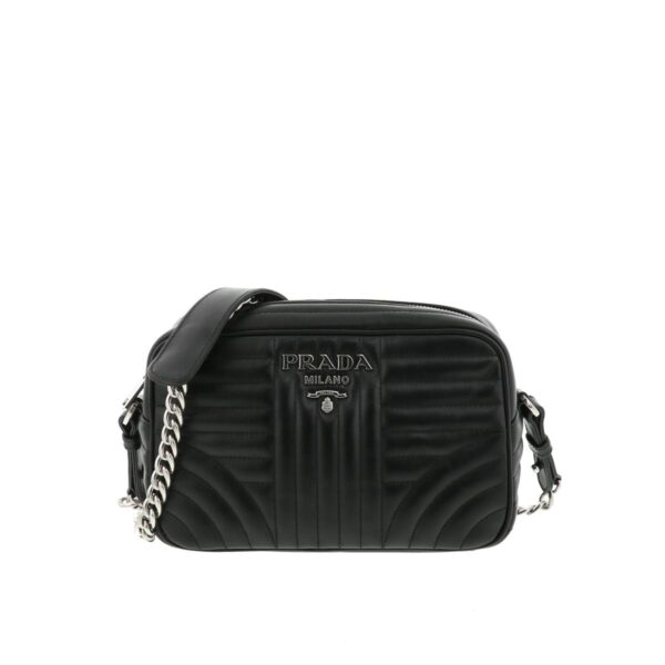 1240004014903 1 Prada Diagram Chain Shoulder Bag Black