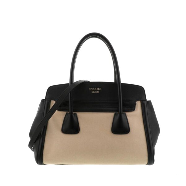 1240004016179 1 Prada 2way Shoulder Bag Beige Black