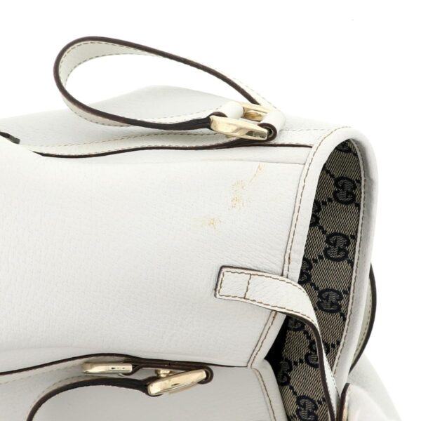 1240004016193 5 Gucci Leather GG Canvas Shoulder Bag White