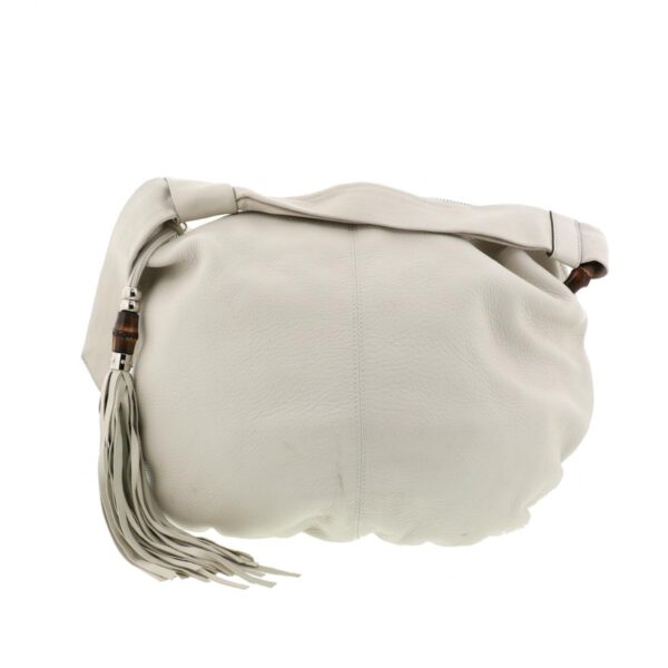 1240004016216 1 Gucci Bamboo Medium Hobo Shoulder Bag White