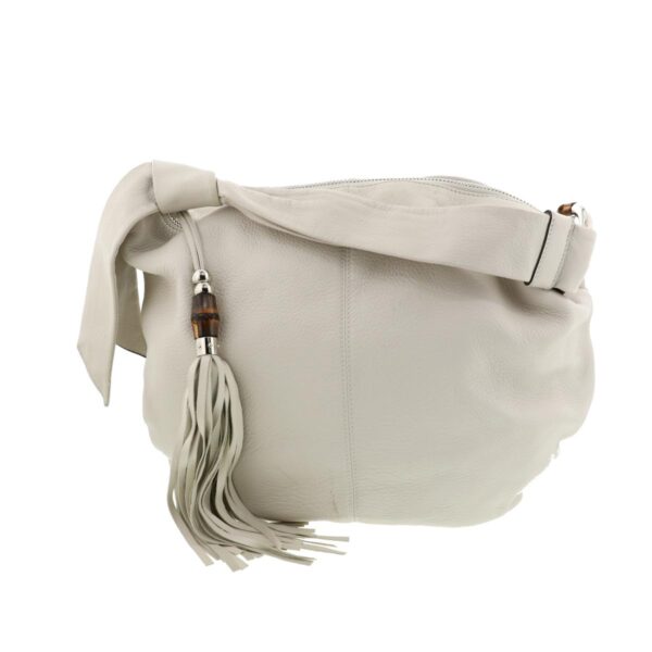 1240004016216 4 Gucci Bamboo Medium Hobo Shoulder Bag White