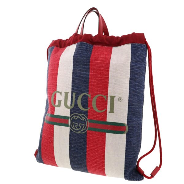 1240004017106 2 Gucci Medium Drawstring Bag Blue Red White