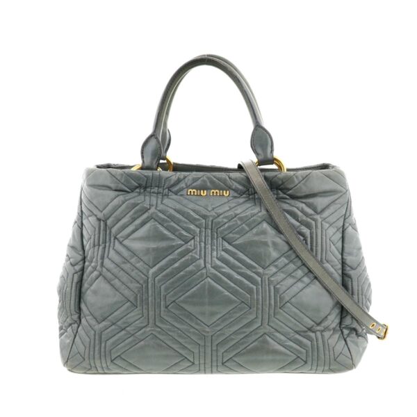 1240004017321 1 Miu Miu 2way Shoulder Bag Gray