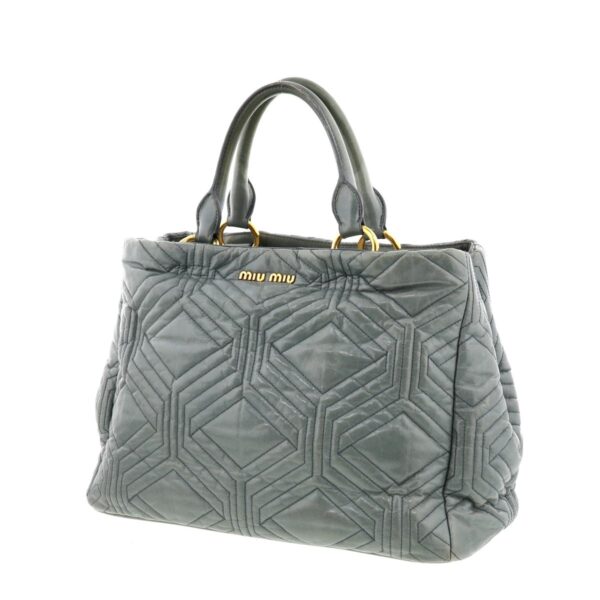 1240004017321 2 Miu Miu 2way Shoulder Bag Gray