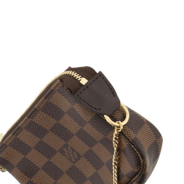 1240004018026 3 Louis Vuitton Mini Pochette Accessory Clutch Damier Ebene Brown