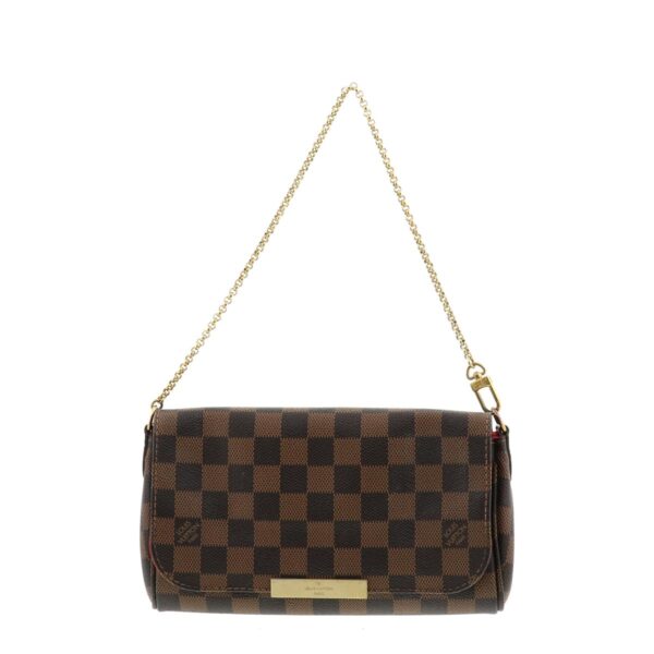 1240004018435 1 Louis Vuitton Favorite PM Shoulder Bag Damier Ebene Brown