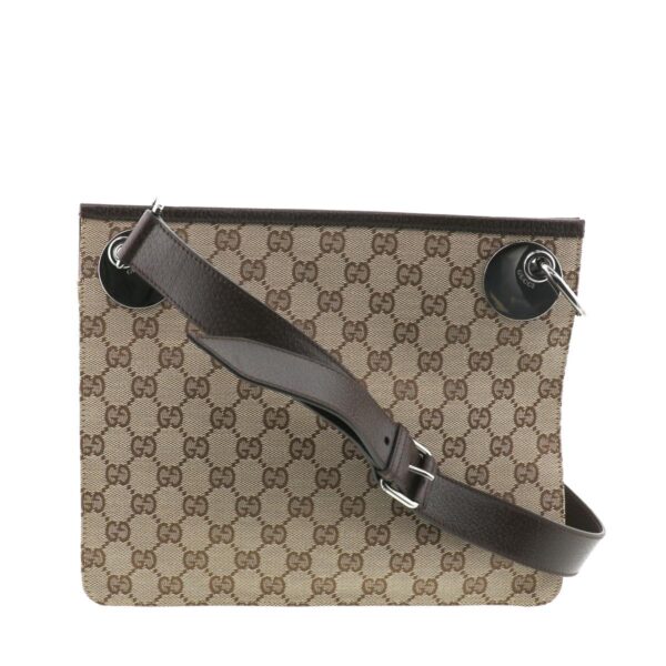 1240004018570 1 Gucci GG Canvas Shoulder Bag Brown