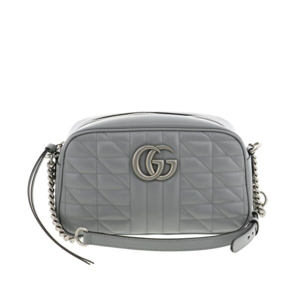 1240004018673 1 Gucci GG Marmont Quilting Shoulder Bag Gray