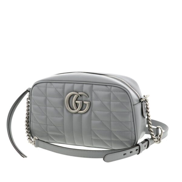 1240004018673 2 Gucci GG Marmont Quilting Shoulder Bag Gray