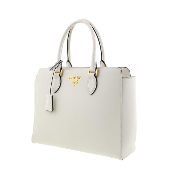 1240004019212 2 Prada Saffiano 2way Hand Bag White