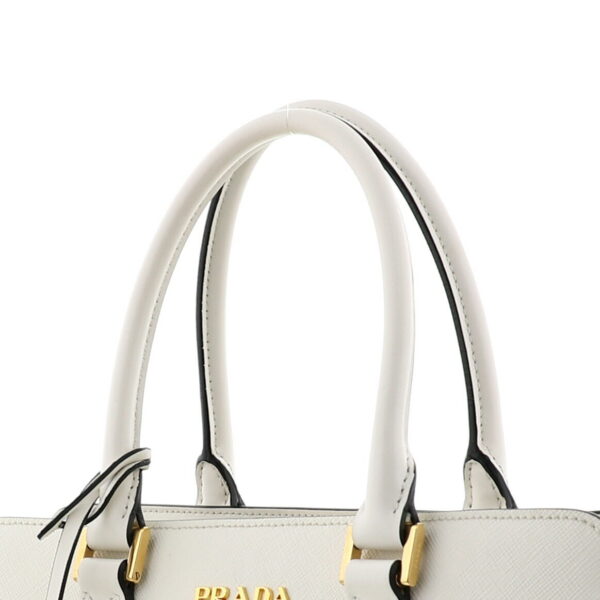 1240004019212 3 Prada Saffiano 2way Hand Bag White