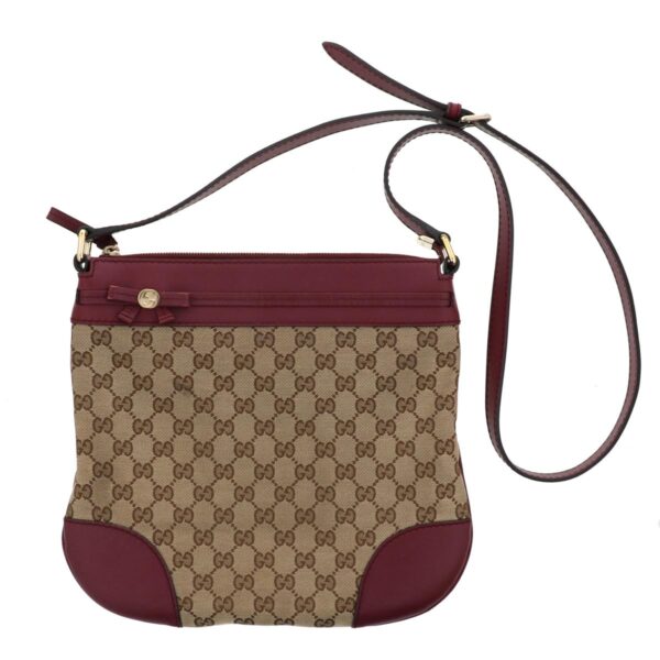 1240004019625 1 Gucci Mayfair Shoulder Bag GG Canvas Wine Red