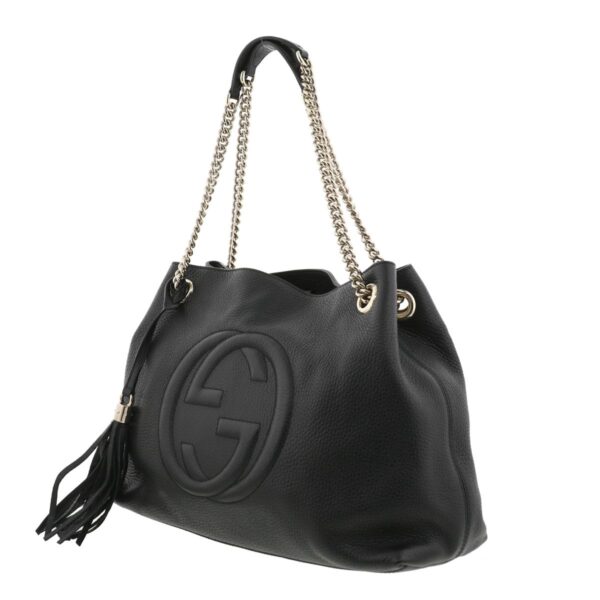 1240004019635 2 Gucci Interlocking G Chain Shoulder Bag Black