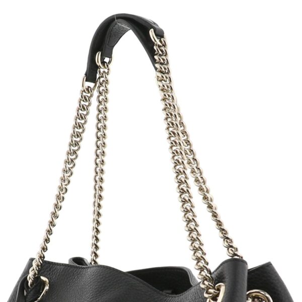 1240004019635 3 Gucci Interlocking G Chain Shoulder Bag Black