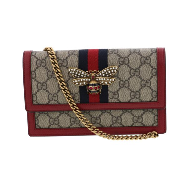 1240004021483 1 Gucci Queen Margaret Chain Wallet Red