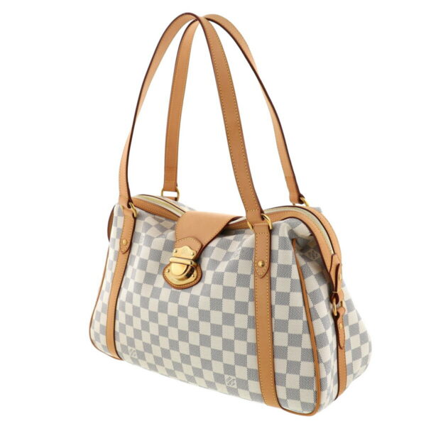 1240004022433 2 Louis Vuitton Stresa PM Bag Shoulder Messenger Bag Damier Azur White