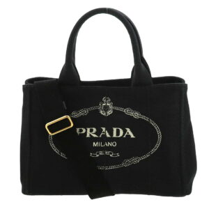 1240004022811 1 Prada Logo Nylon Handbag Shoulder Bag Black