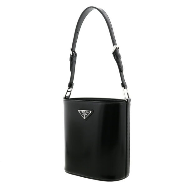 1240004023410 2 Prada Brushed Leather Mini Handbag Black